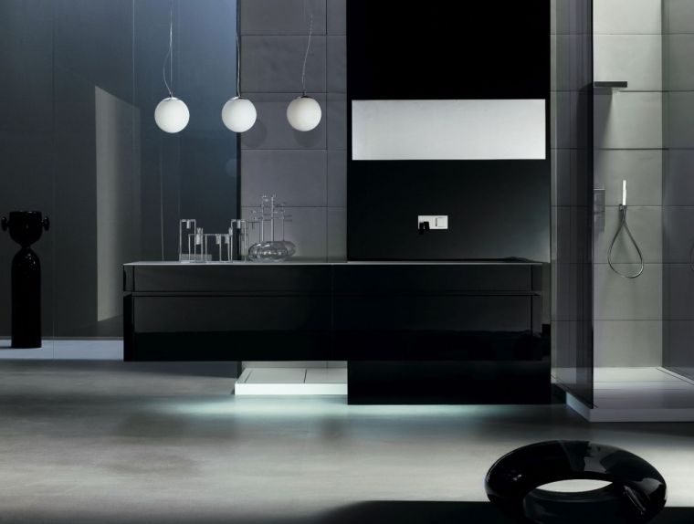 salle de bain déco noir maison moderne
