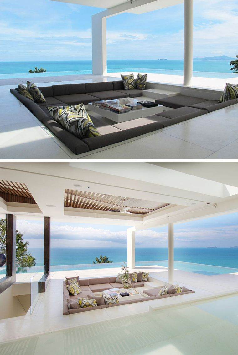 terrasse design idee salon mobilier puit conversation