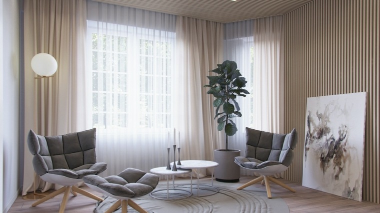 chambre pour adulte avec des meubles de couleur gris beige