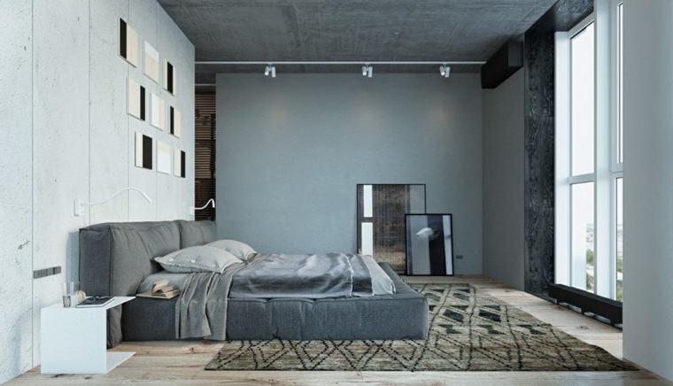 chambres à coucher modernes avec des carreaux de style industriel mais chic