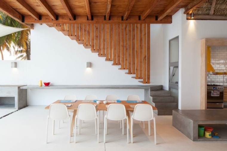 maison bois béton ciment design moderne intérieur blanc
