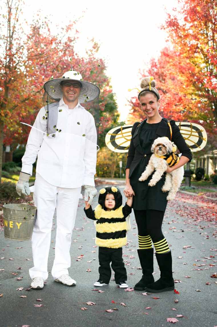 déguisement pour halloween famille abeille idée original