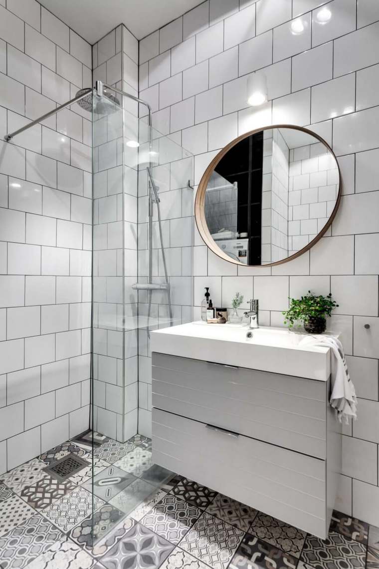 salle de bain carrelage marocain miroir carrelage mur intérieur scandinave
