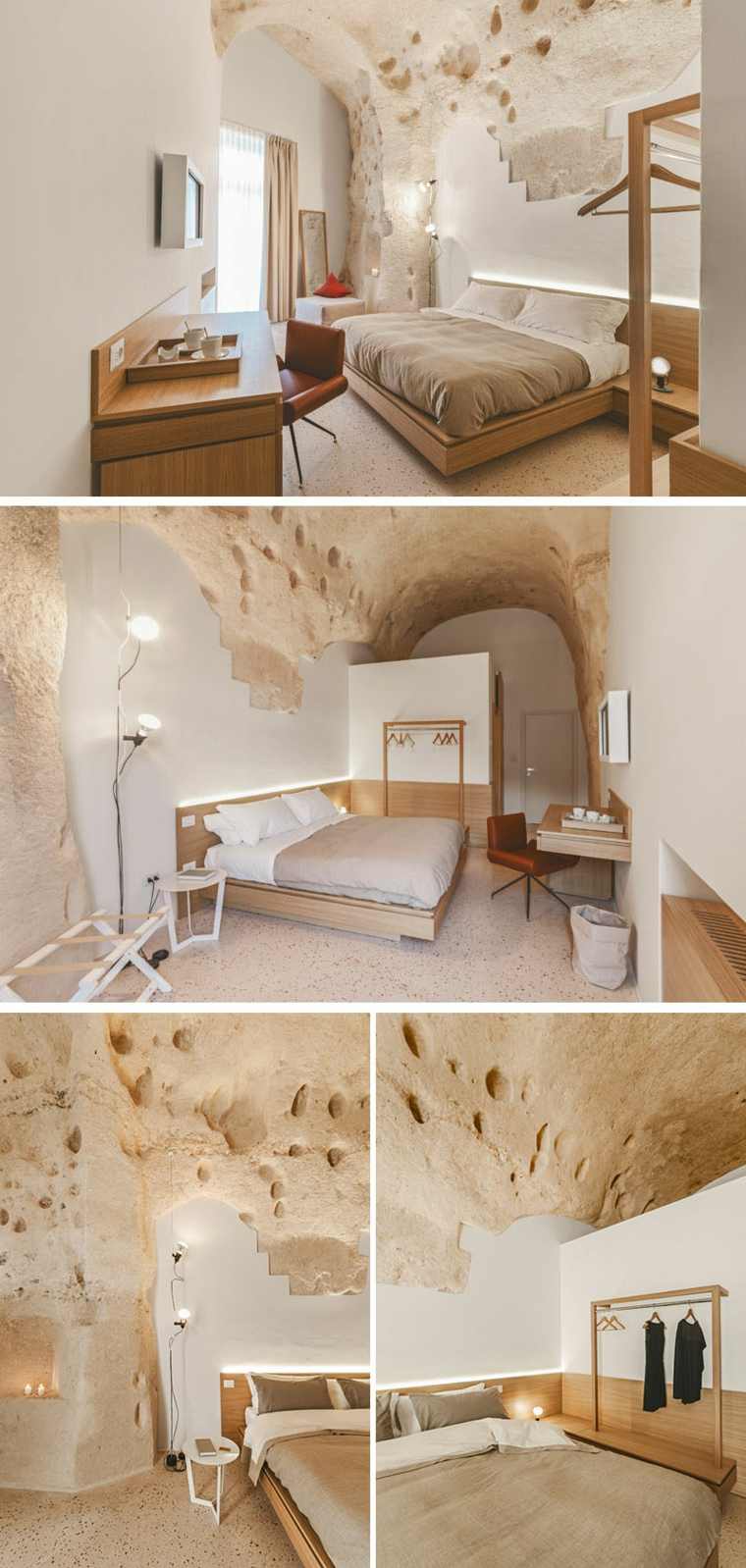 intérieur maison habitat troglodyte cave Matera chic minimaliste