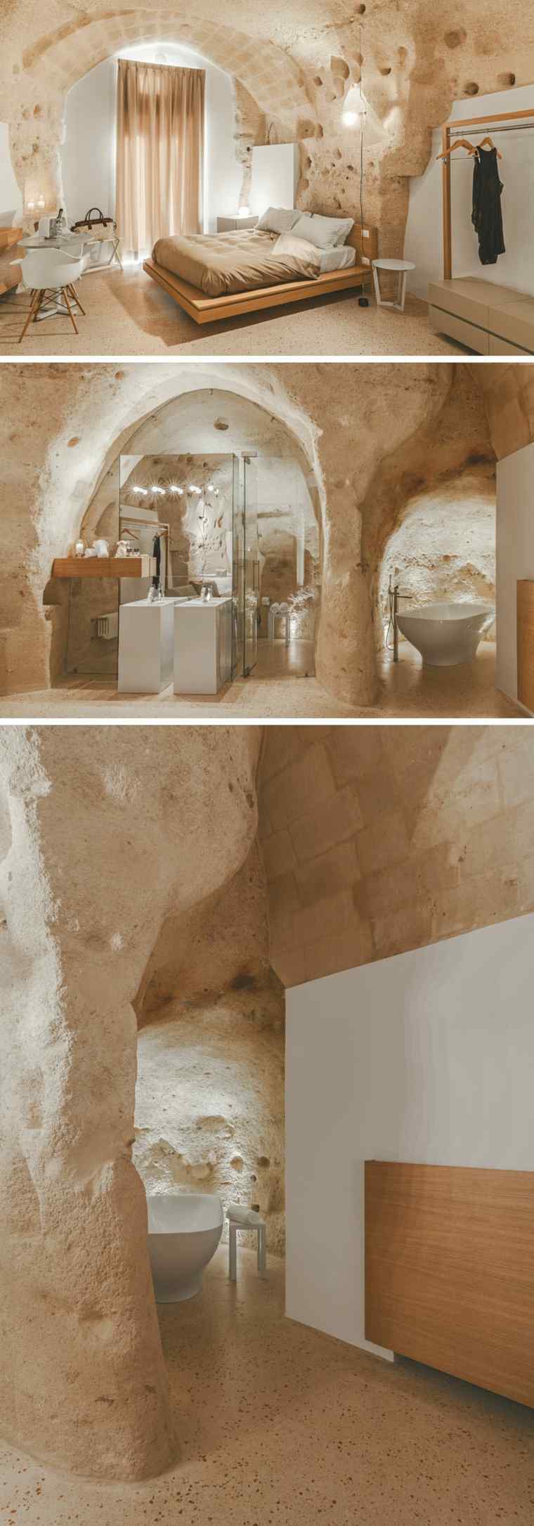 intérieur maison habitat troglodyte cave Matera design