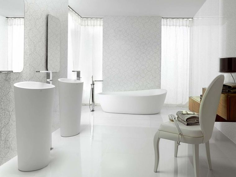 amenager une salle de bain blanche decoration moderne
