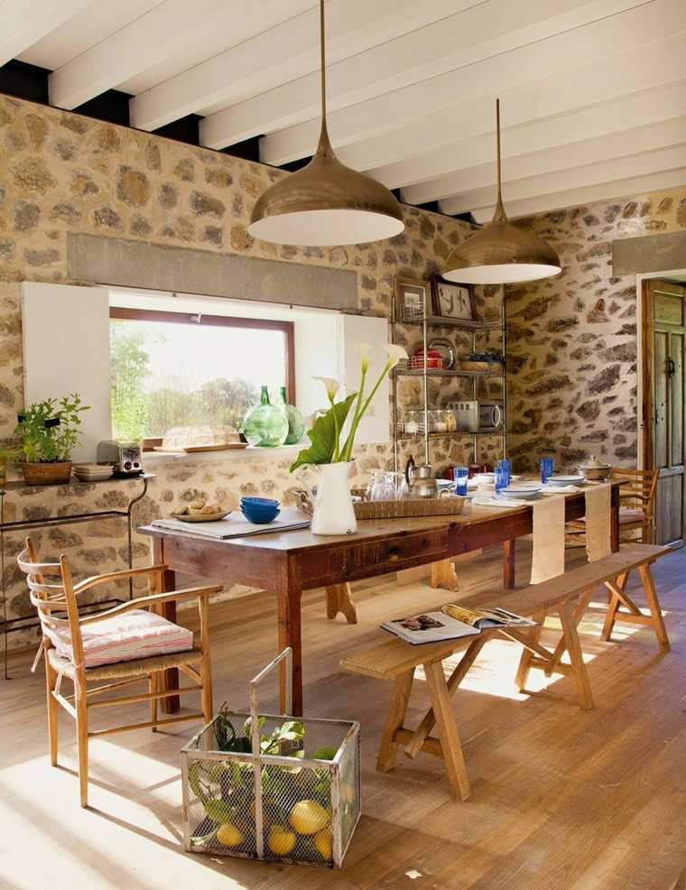 maison campagne pierre deco bois style moderne