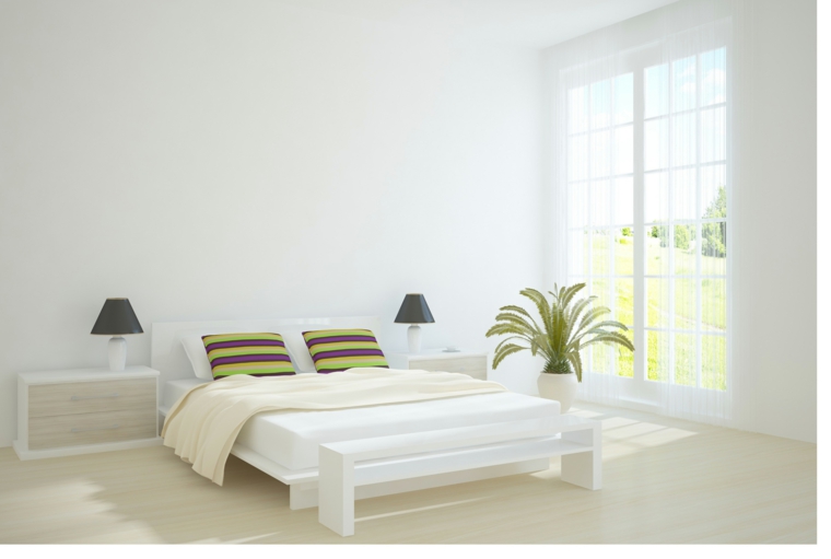 lit déco chambre plante idée tête de lit chambre à coucher design