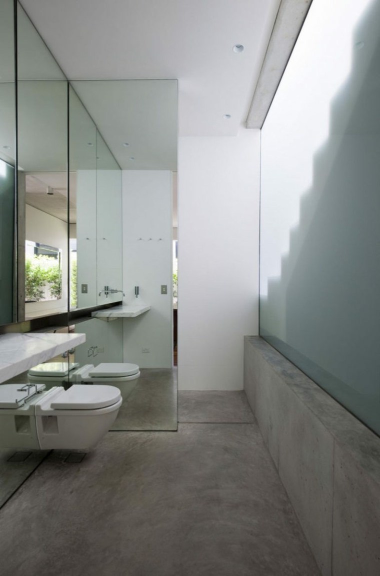 beton sol revetement salle de bain style moderne