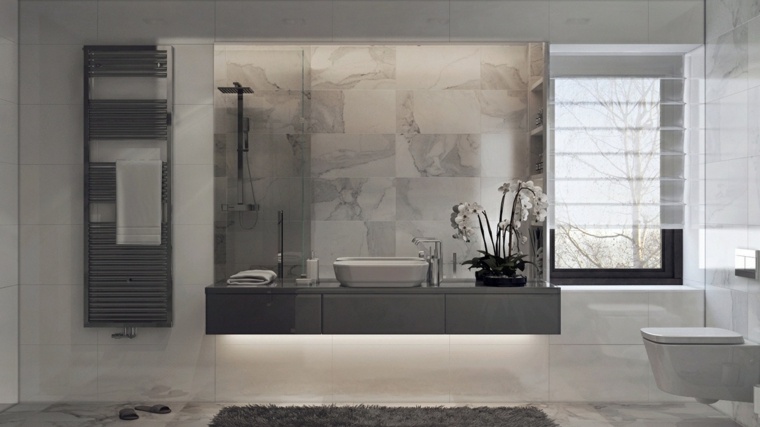 decoration maison couleur neutre salle de bain marbre