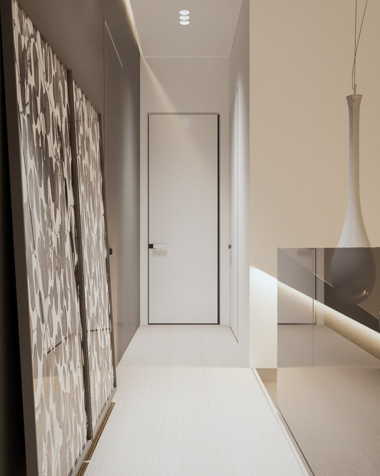 déco de maison minimaliste couloir entree eclairage interieur