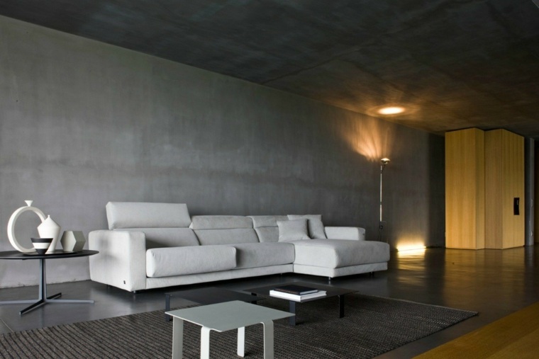 intérieur design salon moderne canapé blanc tapis sol déco