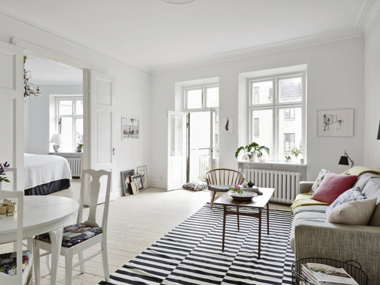 idee maison scandinave salon noir et blanc