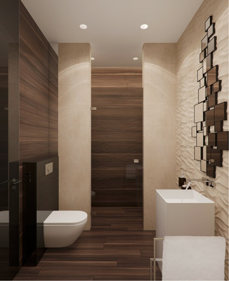 meuble salle de bain bois blanc mur