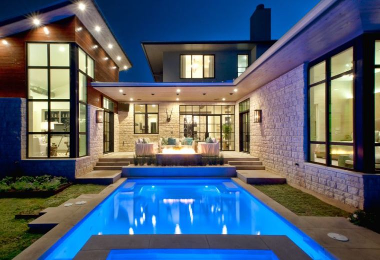 pierre de parement exterieur terrasse design moderne piscine