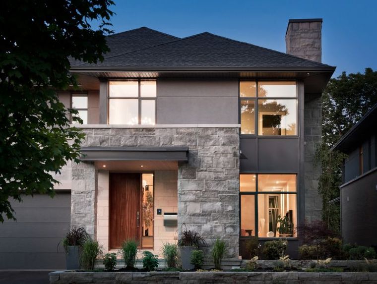 pierre de parement extérieur gris maison design architecte 