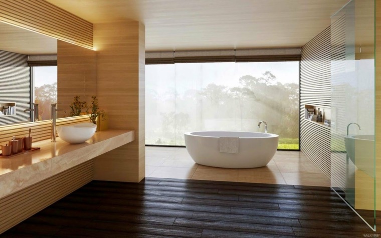 salle de bain blanc et bois design valkyrie studio