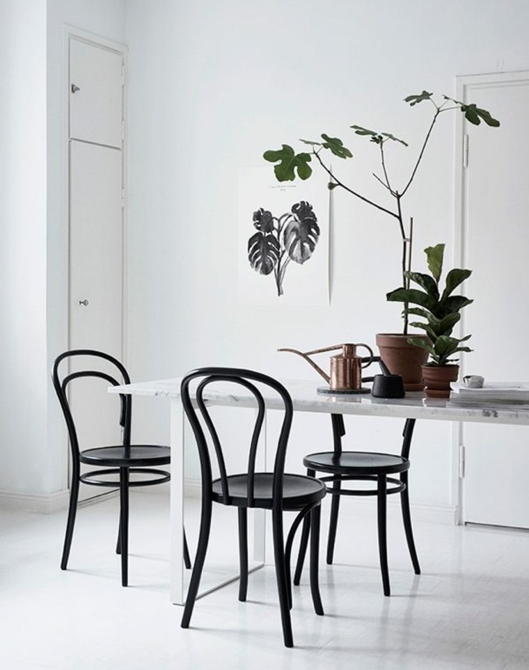 meuble chaise scandinave noire amenagement cuisine petit espace