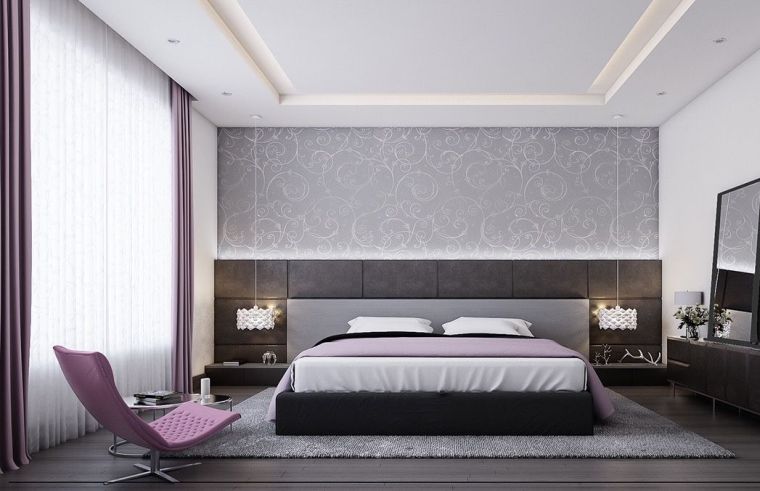 couleur chambre design violet decoration feminine meubles