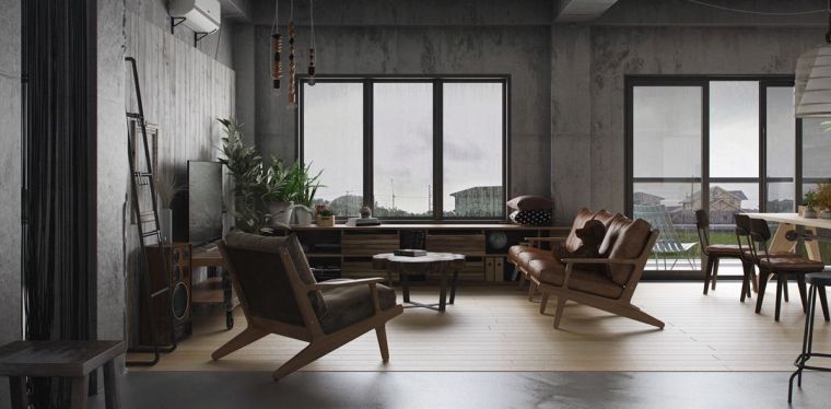 déco orientale ambiance zen design industriel meuble salon moderne bois 