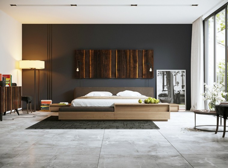 intérieur chambre design meuble bois rangement chambre idée mur déco tableau