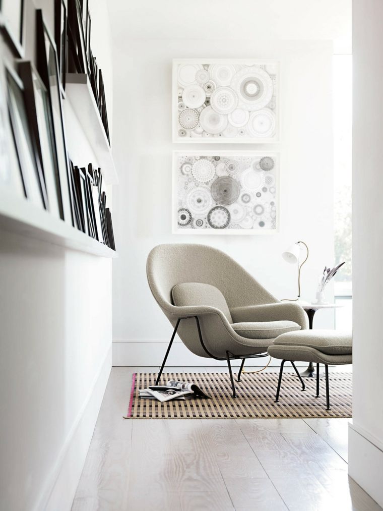 fauteuil nordique salon deco tabouret design