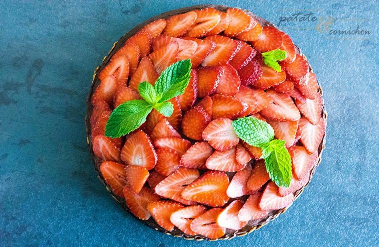 recette tarte végétalienne fraises idée gâteau anniversaire