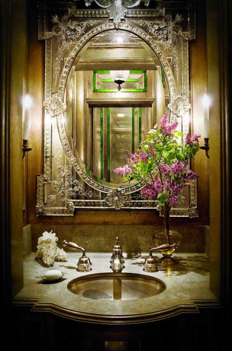miroir ancien vénitien exceptionnel salle de bains