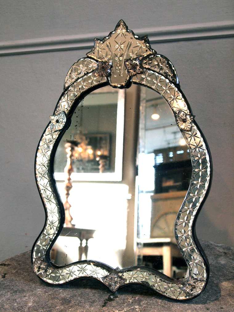 miroir ancien vénitien petit somptueux