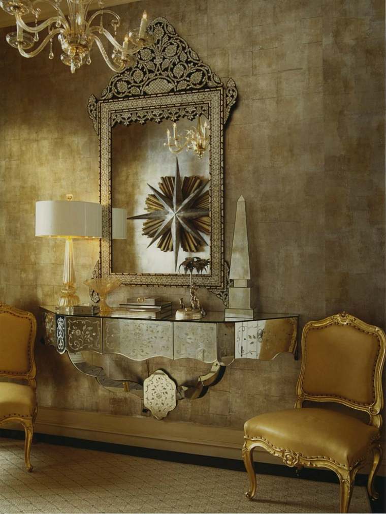 miroir vénitien ancien luxueux intérieur imposant