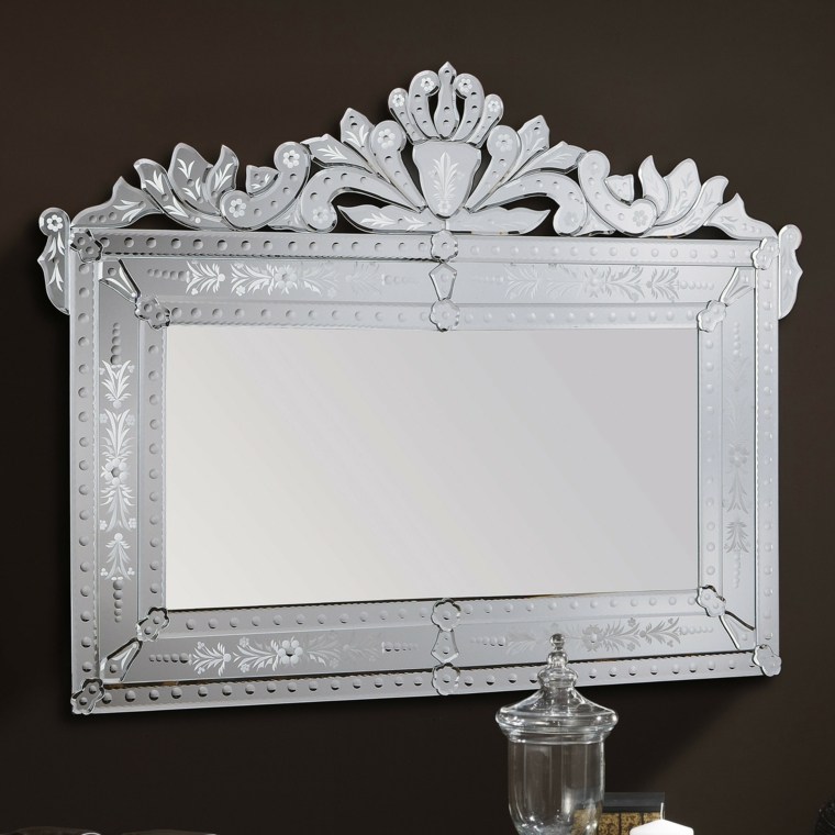 miroir vénitien verre horizontal argenté