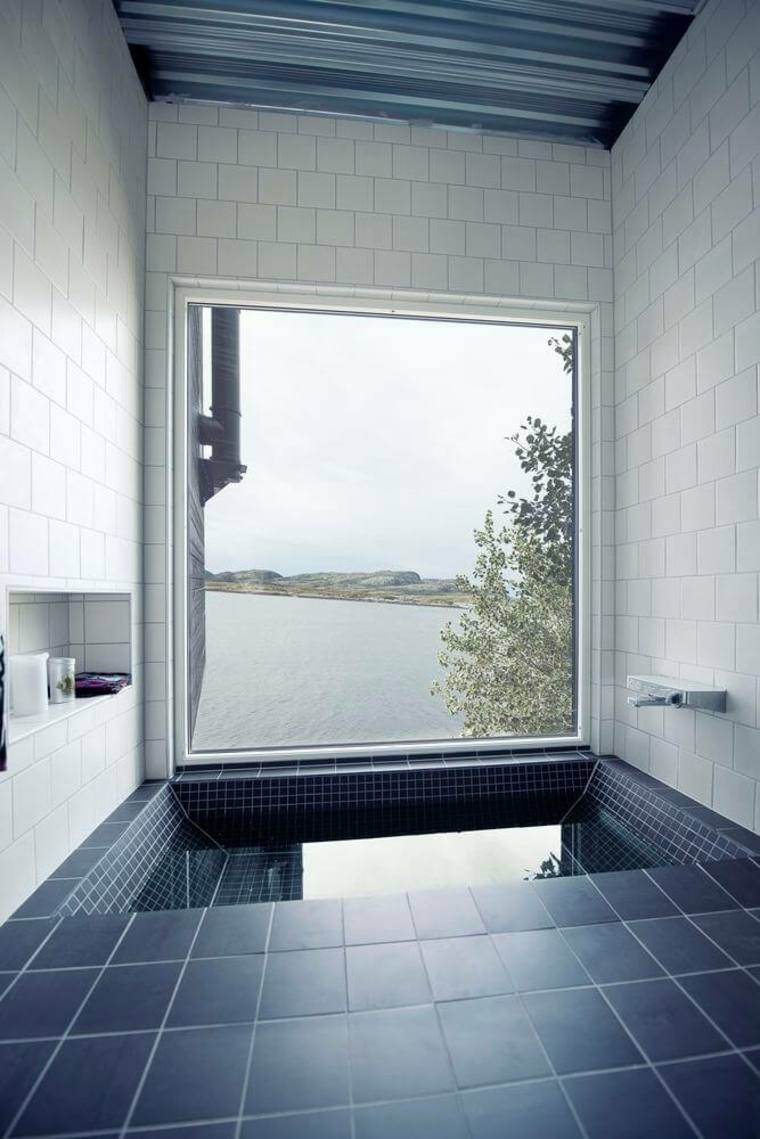 petite maison moderne norvège salle de bains