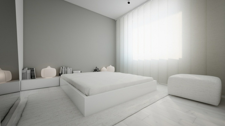 photo chambre zen meubles peinture blanche style moderne