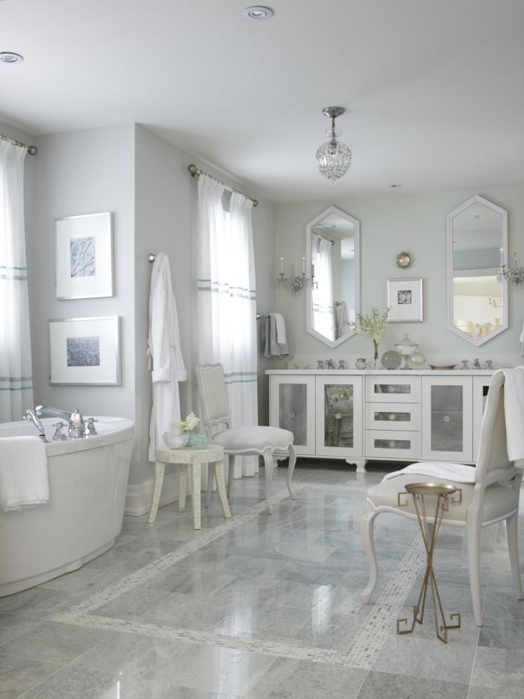 salle de bain deco style baroque carrelage marbre