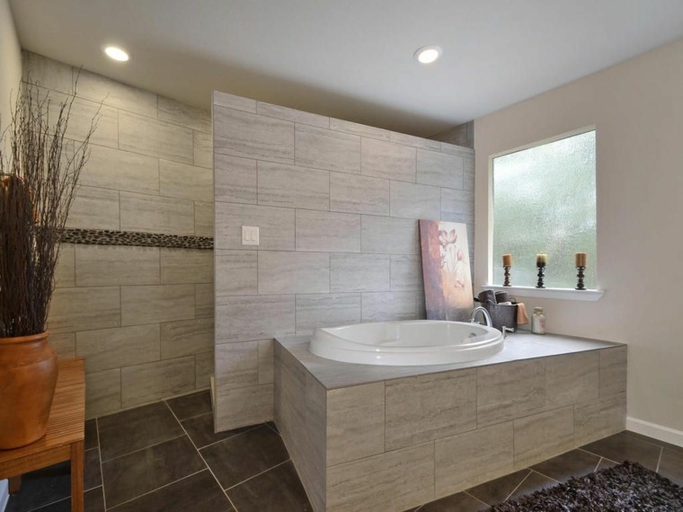 salle de bain taupe moderne designée image zone bien-être