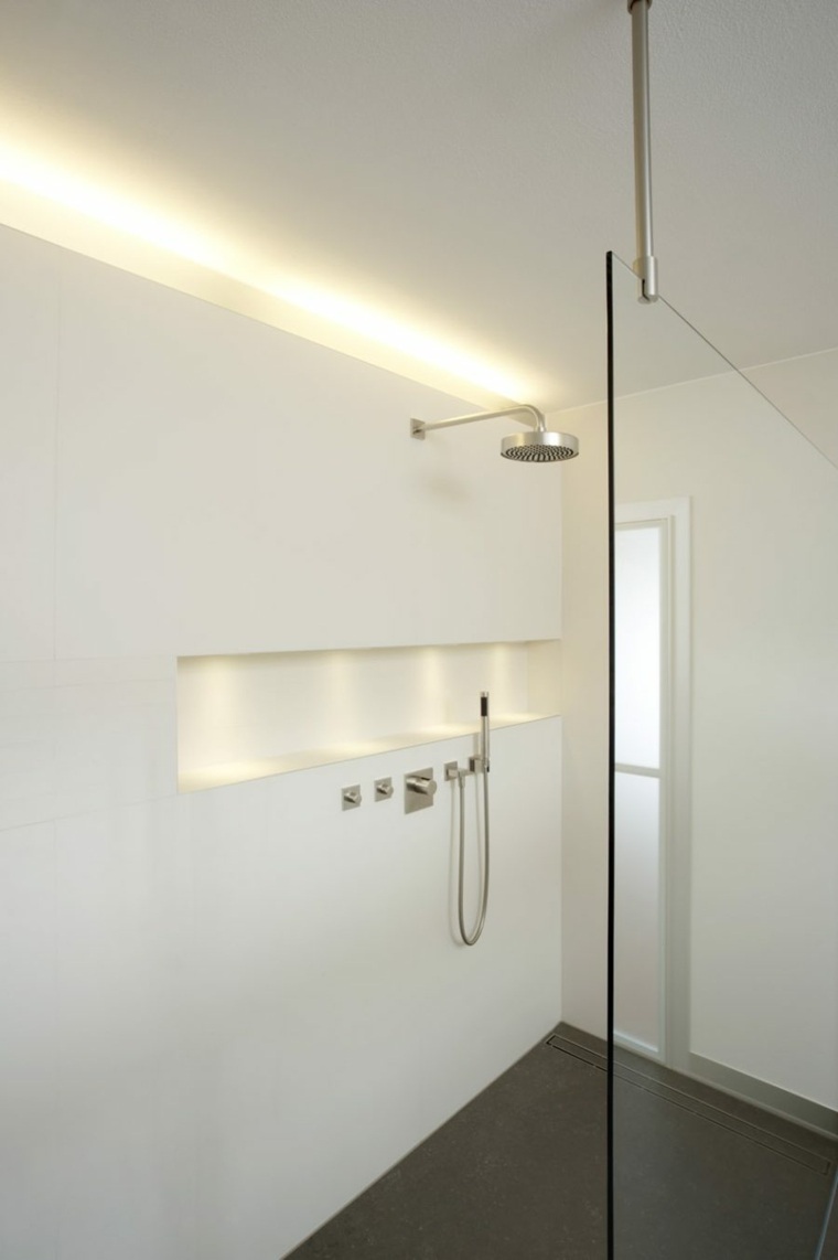 bande lumineuse à led niche petite salle de bain eclairage contemporain 