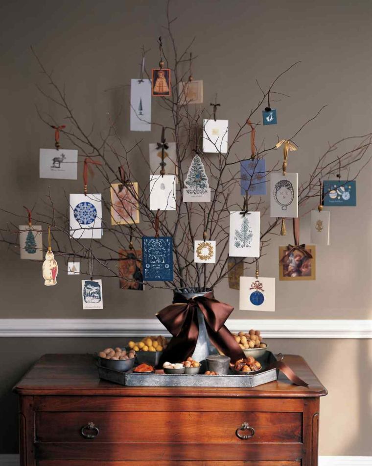 carte de noël décoration branches vase jolie déco noël