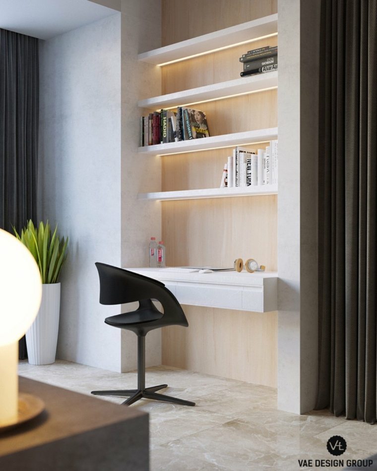 idée appartement petit espace aménager bureau chaises déco plante