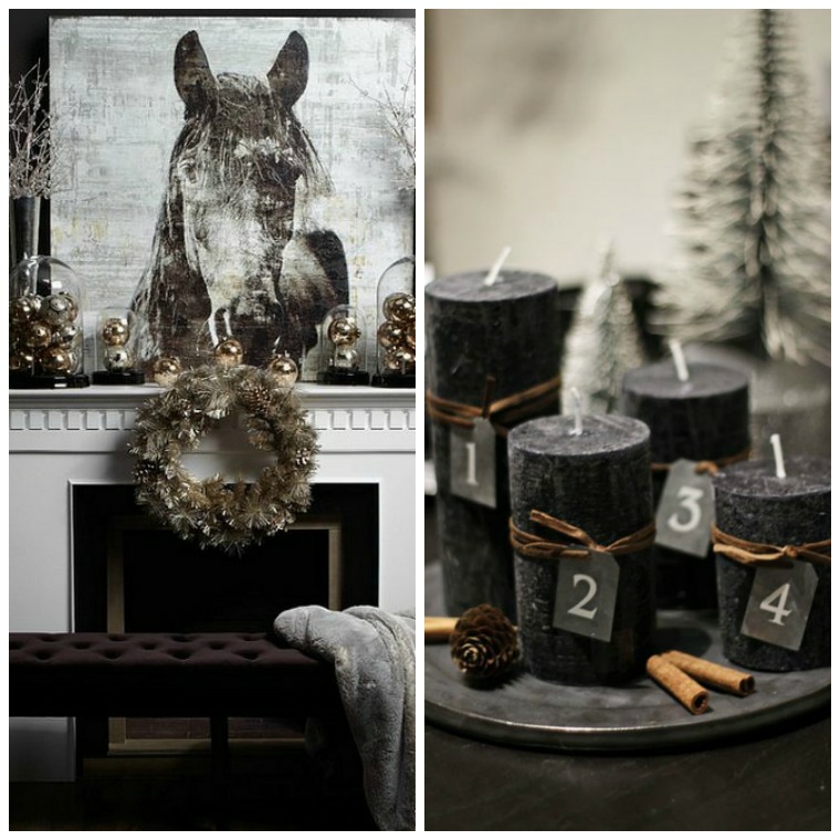 idee decoration originale noel interieur noir et or bougie couleur tendance