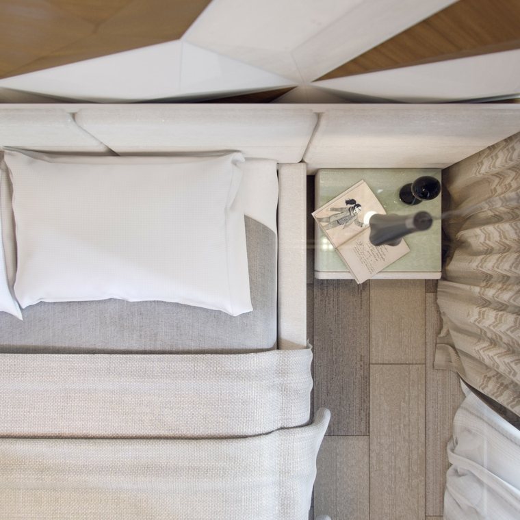 design chambre à coucher moderne idée luminaire suspension parquet bois tête de lit