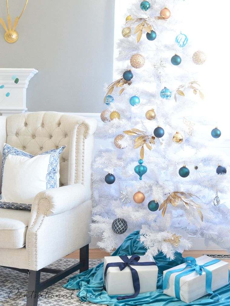 sapin-blanc floque arbre artificiel decor noel bleu