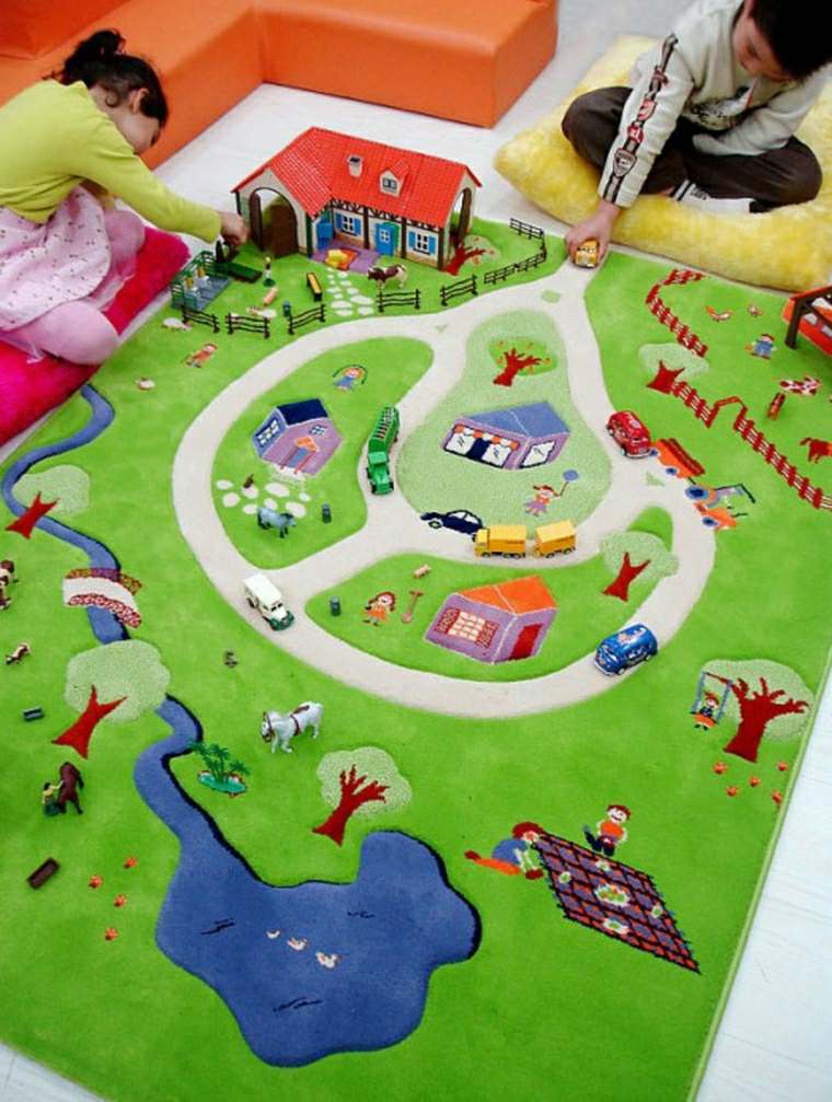 tapis chambre enfants campagne fermes