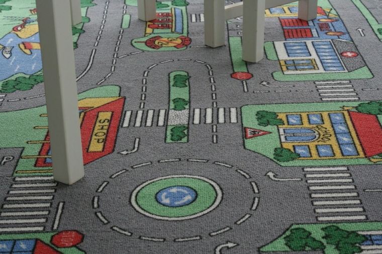tapis chambre enfants circulation routière