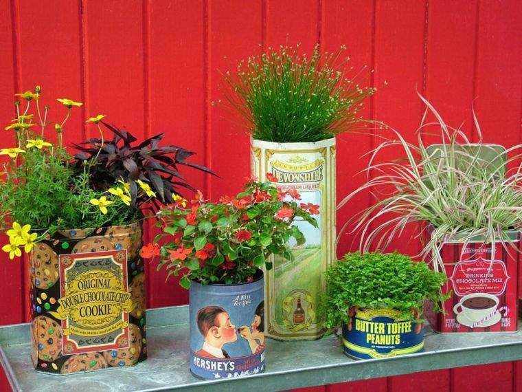 aménager une terrasse originale pot de fleur exterieur boite decoration 