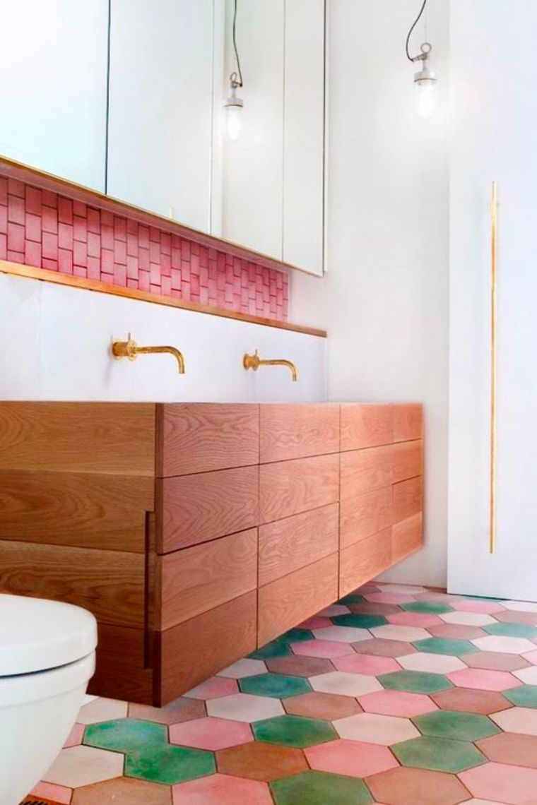 carrelage hexagonal moderne wc deco salle de bain son