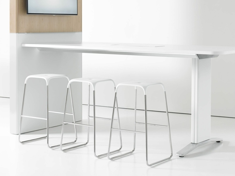 chaise design comptoir cuisine blanche ilot bar design idee amenagement