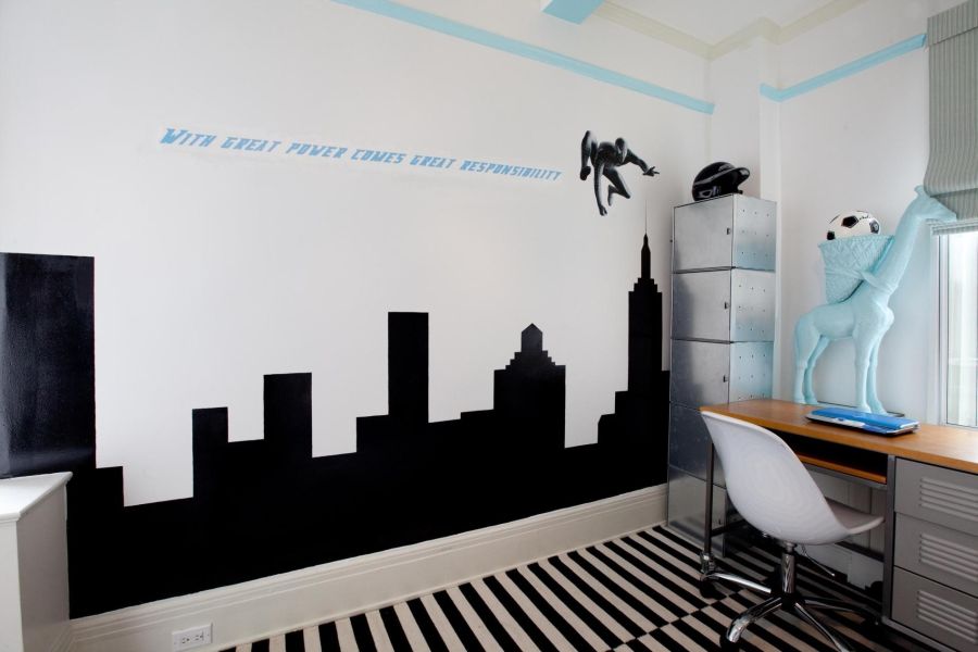 chambre enfant design noir et blanc minimaliste