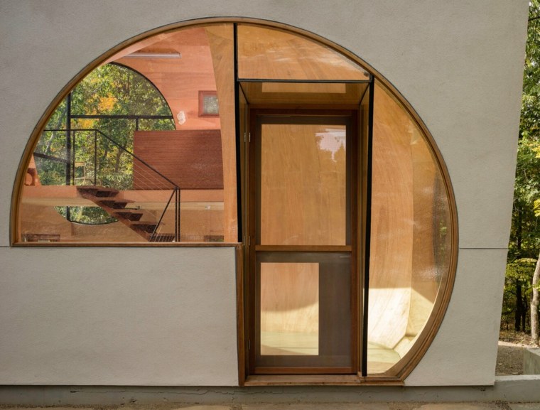 architecture organique design moderne intérieur maison acajou bois tendance