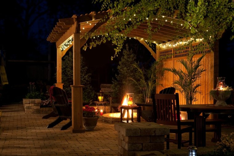 Eclairage extérieur terrasse ambiance romantique
