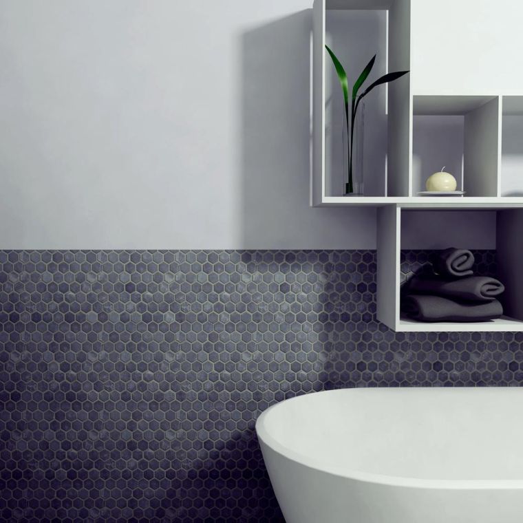 idee carreaux mur noir petite salle de bain moderne
